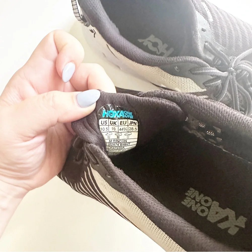 Hoka One One Rincon 1102874 Black White Men's 10.5